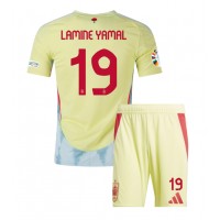 Fotbalové Dres Španělsko Lamine Yamal #19 Dětské Venkovní ME 2024 Krátký Rukáv (+ trenýrky)